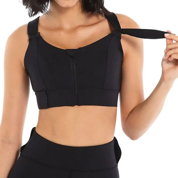 SearchFindOrder Fit Zip Flex Sports Bra Full Coverage, High Impact, and Adjustable Comfort