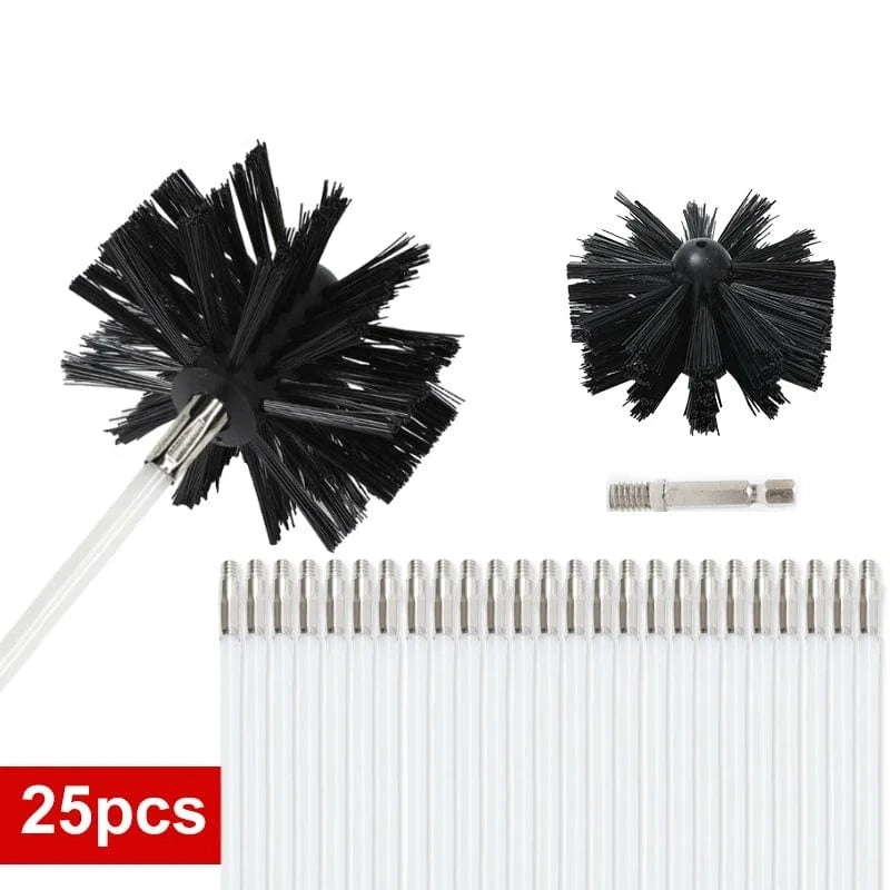 Flexible Long Handle Rotary Chimney Brush Rod Kit for Fireplace Inner SearchFindOrder