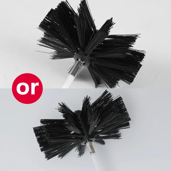 SearchFindOrder Flexible Long Handle Rotary Chimney Brush Rod Kit for Fireplace Inner Wall, Roof, Dryer Pipe Cleaning