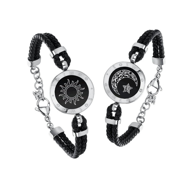 SearchFindOrder Full Black Eterna TouchConnected Distance Bracelets for Couples