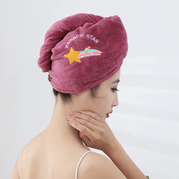 SearchFindOrder Gentle Lock Luxe Premium Microfiber Towel & Shower Cap Set for Effortless Hair Care