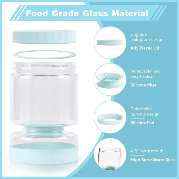SearchFindOrder Glass Pickle Jar with Strainer