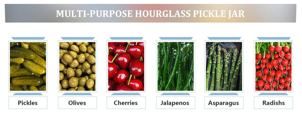 SearchFindOrder Glass Pickle Jar with Strainer