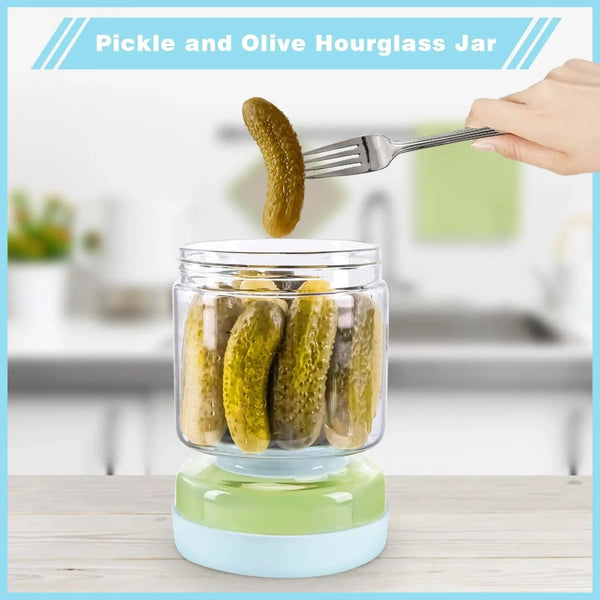SearchFindOrder Glass Pickle Jar with Strainer