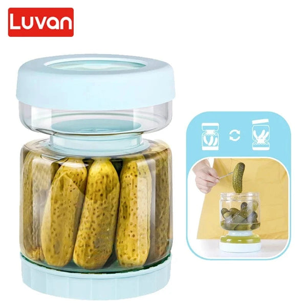 SearchFindOrder Glass Pickle Jar with Strainer