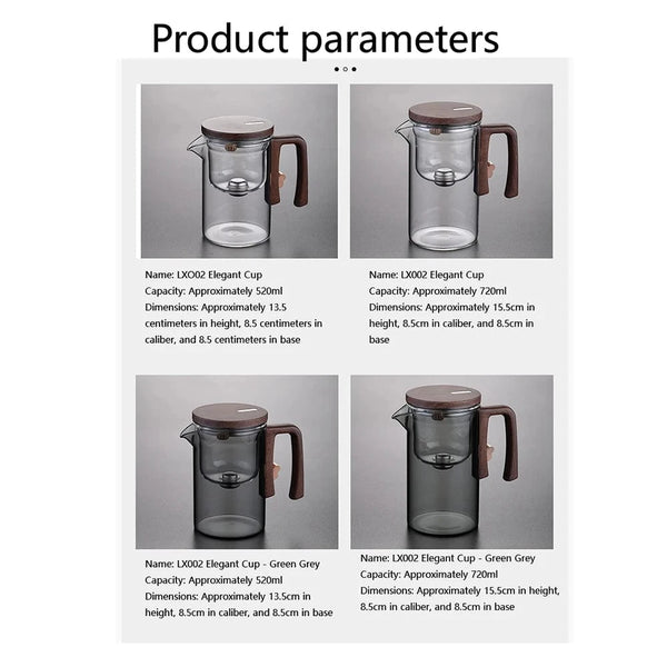 SearchFindOrder Glass Tea Pot Kettle Infuser