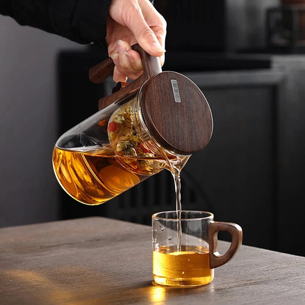 SearchFindOrder Glass Tea Pot Kettle Infuser