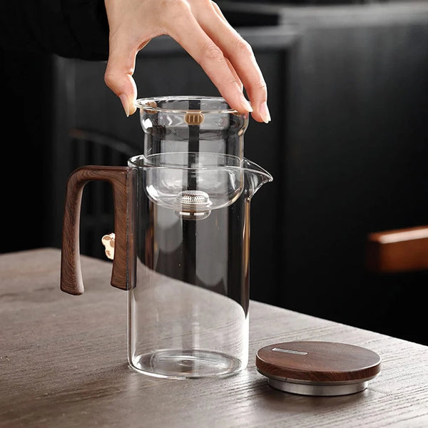 SearchFindOrder Glass Tea Pot Kettle Infuser