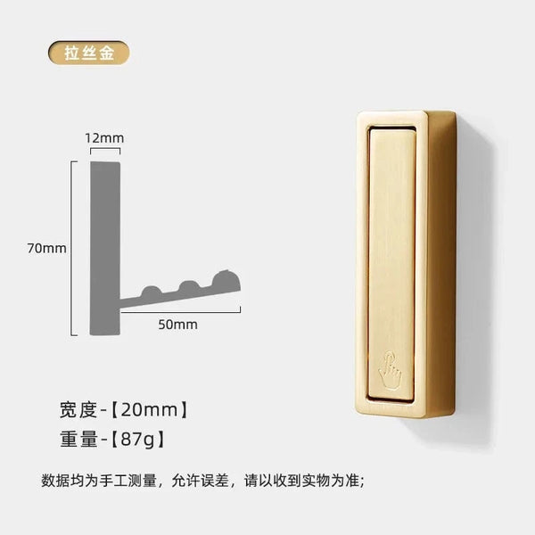 SearchFindOrder Gold-B Hidden Stainless Steel Folding Wall Hook