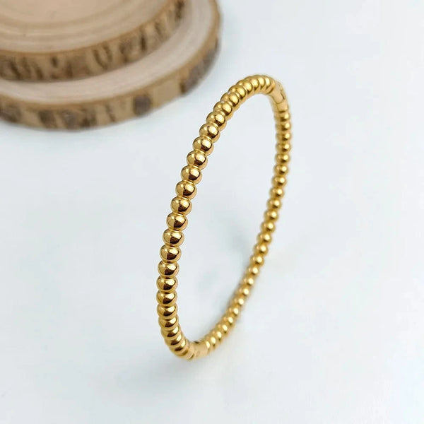 SearchFindOrder Gold Beaded Bracelet