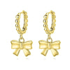 SearchFindOrder Gold Bowknot Pendant Hoop Earrings