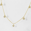 SearchFindOrder Gold Color 2 Star Necklace
