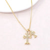 SearchFindOrder Gold Double Cross Necklace