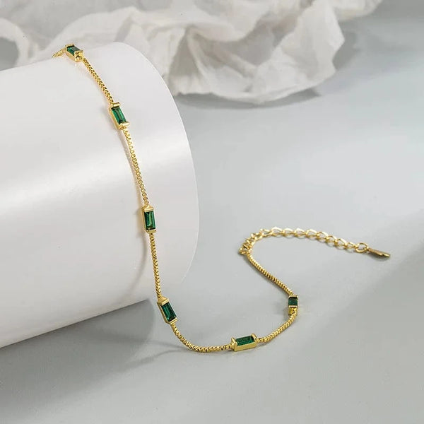 SearchFindOrder Gold Green Zircon Bracelet