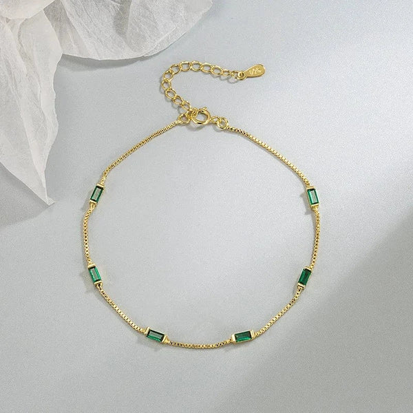 SearchFindOrder Gold Green Zircon Bracelet