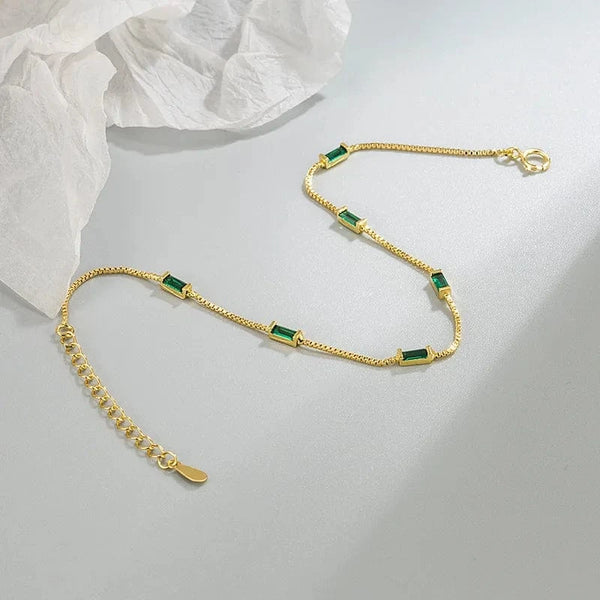 SearchFindOrder Gold Green Zircon Bracelet
