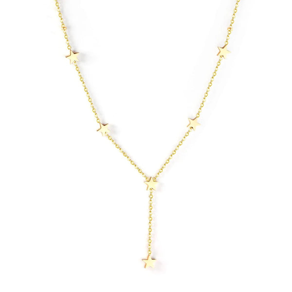 SearchFindOrder Gold Long Star Necklace