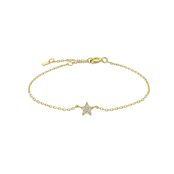 SearchFindOrder Gold Star Linked Bracelet