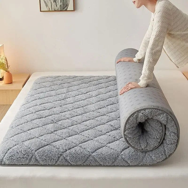 SearchFindOrder gray / 80x190cm Cozy Deluxe Winter Thickened Warm Lamb Plush Dormitory Mattress