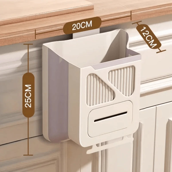 SearchFindOrder Gray Small Wall Mounted Garbage Basket