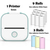 SearchFindOrder Green-12 Rolls Paper / CN Portable Mini Wireless Thermal Pocket Printer
