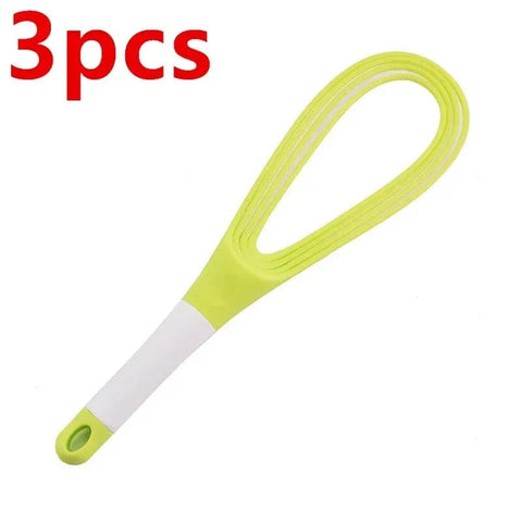 SearchFindOrder green-3pcs Flexible Silicone Twist and Fold Whisk