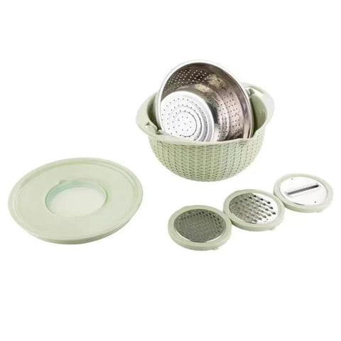 SearchFindOrder Green 4-in-1 Colander with Mixing Bowl Set