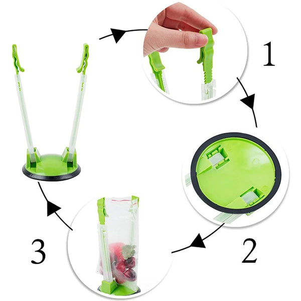 SearchFindOrder green Baggy Rack Holder For Food Prep