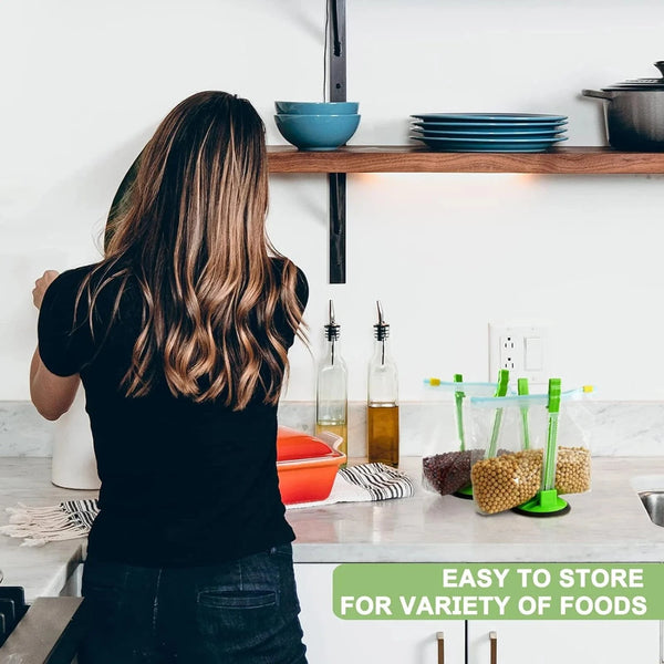 SearchFindOrder green Baggy Rack Holder For Food Prep