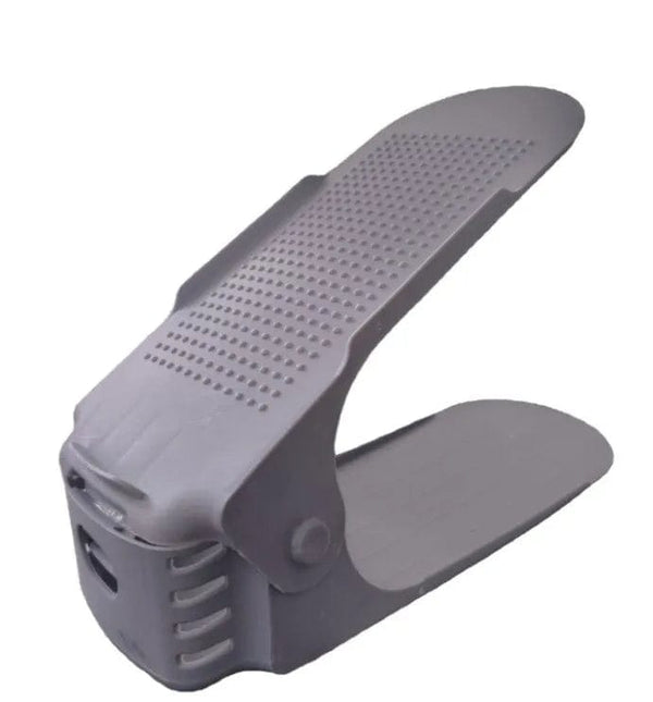 SearchFindOrder grey-2pcs Double-Deck Closet Shoe Organizer