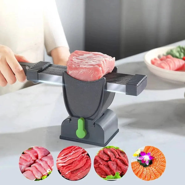 SearchFindOrder Grey Adjustable Stainless Steel Fresh Meat Slicer