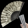SearchFindOrder grey stripe / Ribs Pattern A Silk Steel Self-Defense Fan Elegant Kung Fu Mastery and Artful Craftsmanship