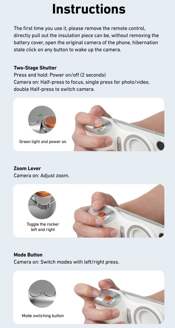 SearchFindOrder Hand Grip Fill light Phone Magnetic Camera Grip with Selfie Ring Light