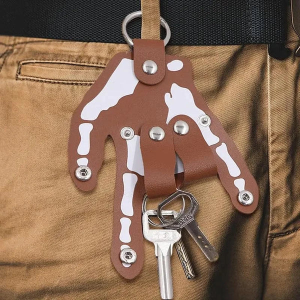 SearchFindOrder Hand-Shaped Leather Keychain