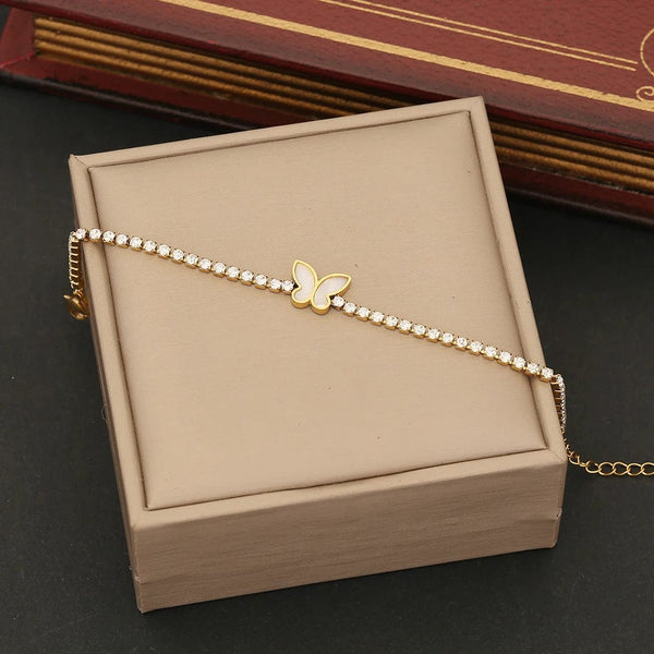 SearchFindOrder Heart, Butterfly and Flower Bracelet Set