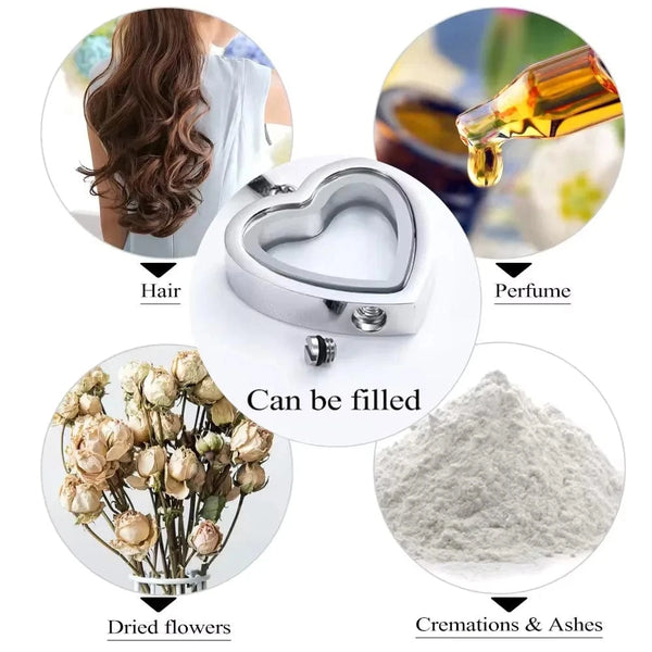 SearchFindOrder Heart Memorial Glass Cremation Necklace
