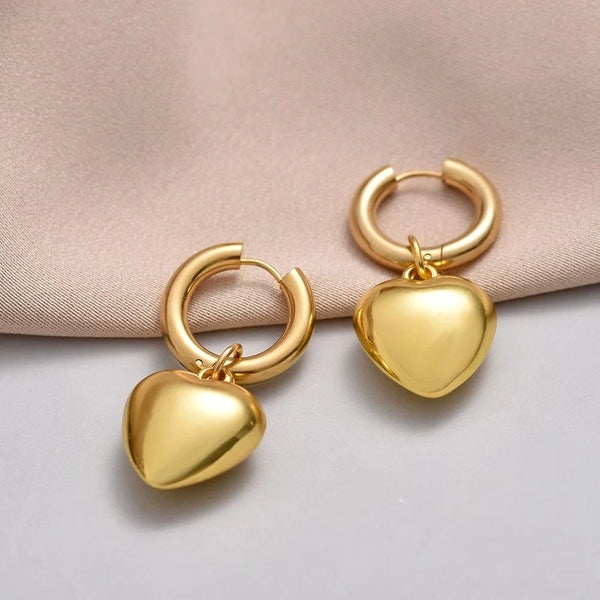SearchFindOrder Hoop Heart Drop Earrings