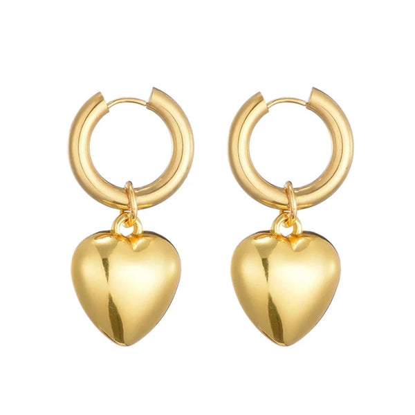 SearchFindOrder Hoop Heart Drop Earrings