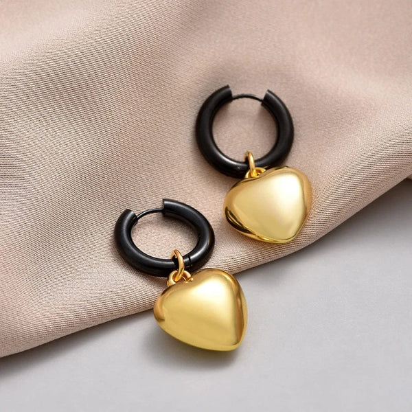 SearchFindOrder Hoop Heart Drop Earrings