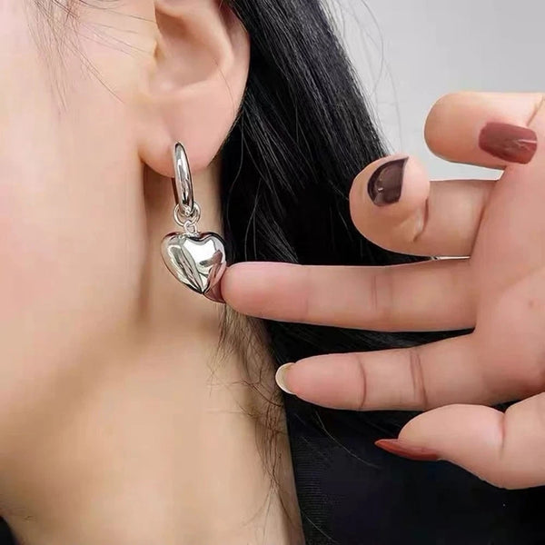 SearchFindOrder Hoop Heart Drop Earrings