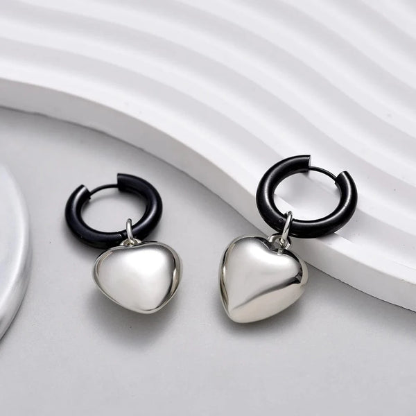 SearchFindOrder Hoop Heart Drop Earrings
