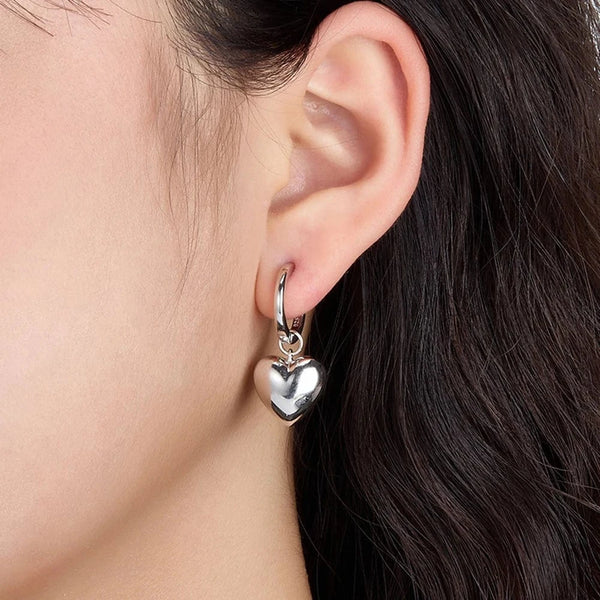 SearchFindOrder Hoop Heart Drop Earrings