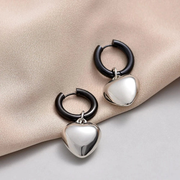 SearchFindOrder Hoop Heart Drop Earrings