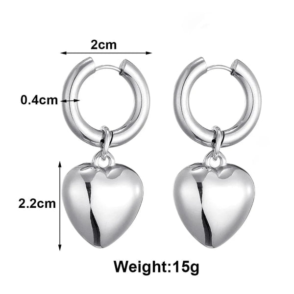 SearchFindOrder Hoop Heart Drop Earrings