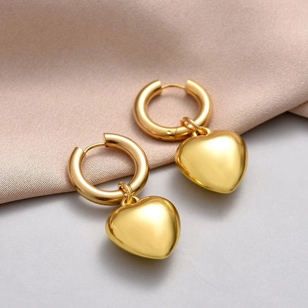 SearchFindOrder Hoop Heart Drop Earrings