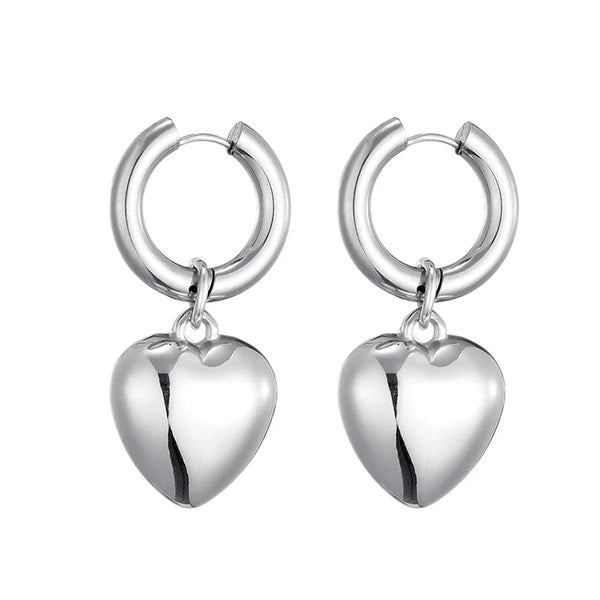 SearchFindOrder Hoop Heart Drop Earrings