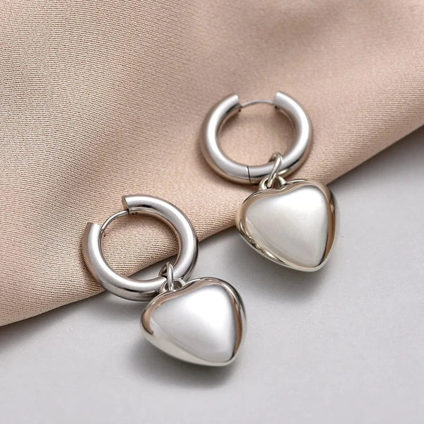 SearchFindOrder Hoop Heart Drop Earrings