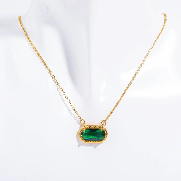 SearchFindOrder January Emerald Stone Aura Necklace