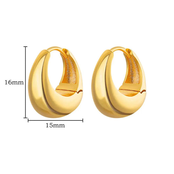 SearchFindOrder jewelry 18K Gold Plated Chunky Hoop Earrings