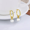 SearchFindOrder jewelry Gold Pearl Hoop Earrings